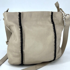 Co-Lab Leather Shoulder Bag Tan Whipstich Christopher.Kon Purse Handbag Beige